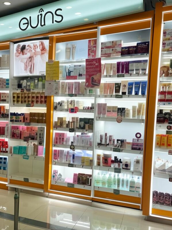 Mách Bạn Bí Quyết Mua Mỹ Phẩm Chính Hãng Quận 5: Chọn Lọc Đỉnh Cao! 1 Kệ mỹ phẩm chính hãng tại cửa hàng Quận 5.