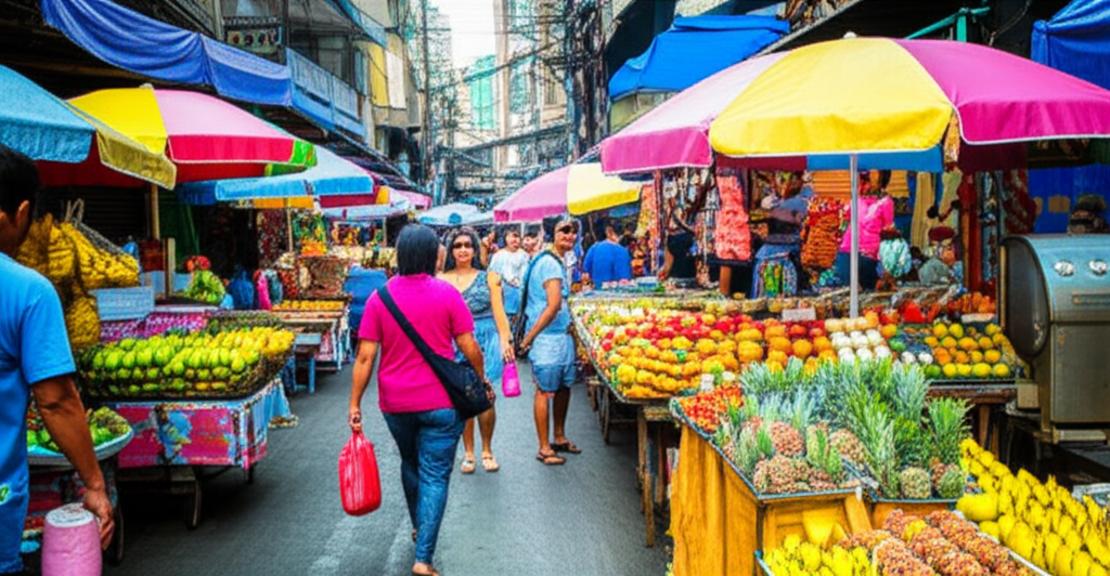 Săn Vé Máy Bay Đi Philippines: Bí Quyết & Ưu Đãi Không Thể Bỏ Lỡ 3 Vibrant Manila street market scene.