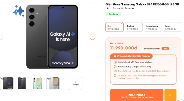 Rẻ hơn cả iPhone 13, Galaxy S24 FE trở thành điện thoại AI quốc dân, làm lu mờ cả iPhone 16 1 Rẻ hơn cả iPhone 13, Galaxy S24 FE trở thành điện thoại AI quốc dân, làm lu mờ cả iPhone 16