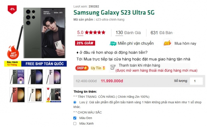 Galaxy S23 Ultra mất giá đến 2/3 chỉ còn 11 triệu đồng rẻ như iPhone 13 vẫn xịn như Galaxy S25 Ultra 1 Galaxy S23 Ultra mất giá đến 2/3 chỉ còn 11 triệu đồng rẻ như iPhone 13 vẫn xịn như Galaxy S25 Ultra