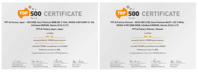 Hai Nhà Máy AI Của FPT Lọt TOP500 Siêu Máy Tính Mạnh Nhất Thế Giới hai nha may ai cua fpt lot top500 sieu may tinh manh nhat the gioi