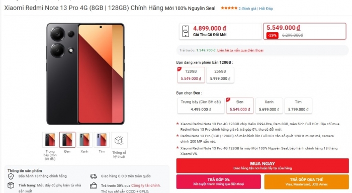 Vua nhiếp ảnh giá rẻ Redmi Note 13 Pro 4G chỉ từ 6 triệu có camera 200MP ngang Galaxy S25 Ultra 1 Vua nhiếp ảnh giá rẻ Redmi Note 13 Pro 4G chỉ từ 6 triệu có camera 200MP ngang Galaxy S25 Ultra