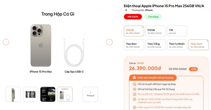 iPhone 15 Pro Max rẻ cháy sàn, trang bị không chênh iPhone 16 Pro Max nhiều tiết kiệm 3 triệu đồng