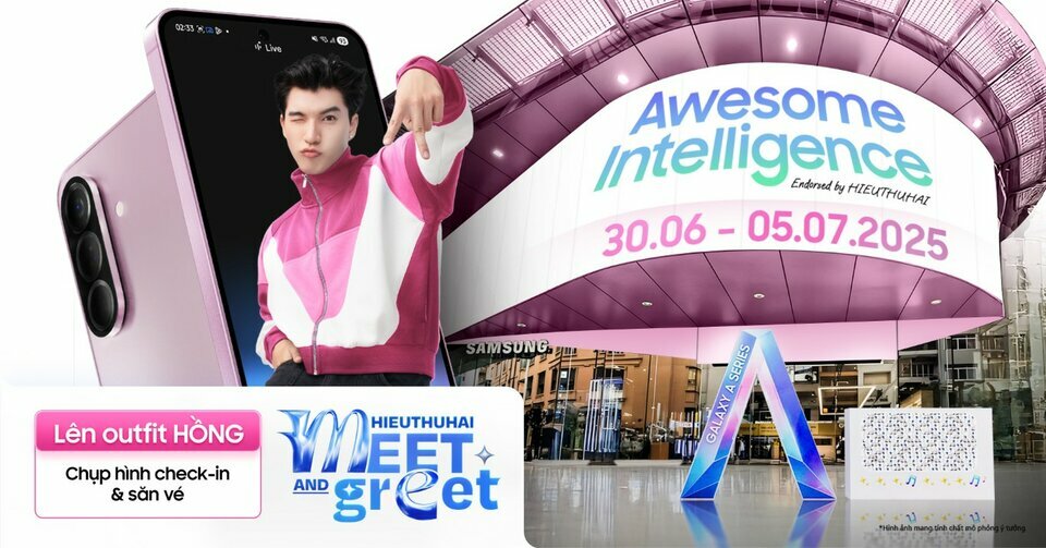 Samsung trình làng phiên bản Galaxy A56 5G màu hồng mới tại Việt Nam, tiếp tục “bắt tay” cùng HIEUTHUHAI khuấy động mùa hè 1 Samsung trình làng phiên bản Galaxy A56 5G màu hồng mới tại Việt Nam, tiếp tục “bắt tay” cùng HIEUTHUHAI khuấy động mùa hè