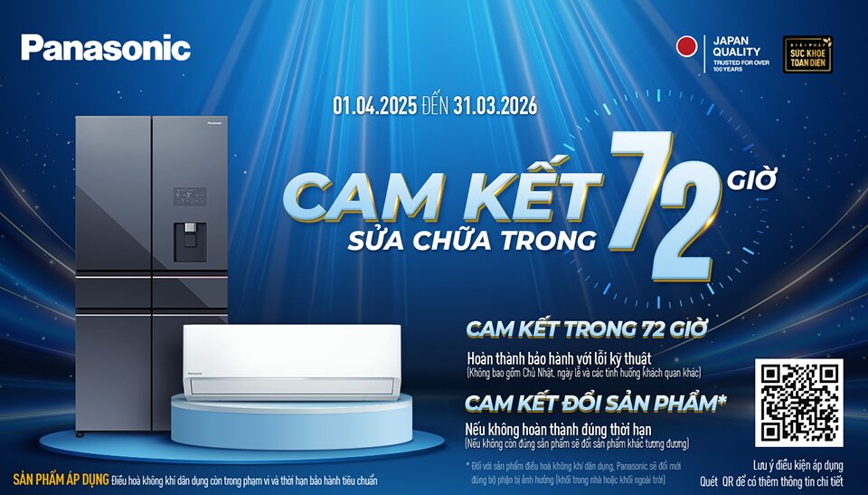 Panasonic cam kết bảo hành điều hòa trong vòng 72 giờ ở Việt Nam 1 Panasonic cam kết bảo hành điều hòa trong vòng 72 giờ ở Việt Nam