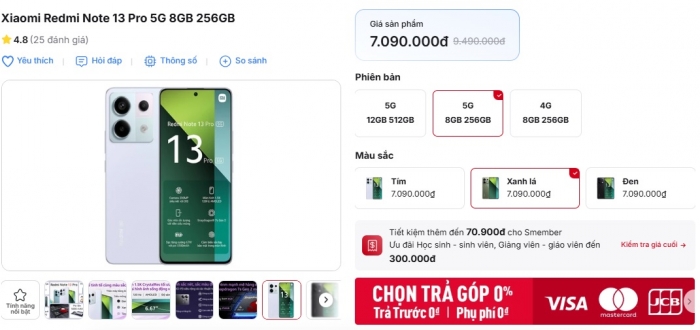Redmi Note 13 Pro 5G giảm tràn trề, rẻ như bèo, trang bị khiến iPhone 16 lép vế, Galaxy S25 lo ngại 1 Redmi Note 13 Pro 5G giảm tràn trề, rẻ như bèo, trang bị khiến iPhone 16 lép vế, Galaxy S25 lo ngại